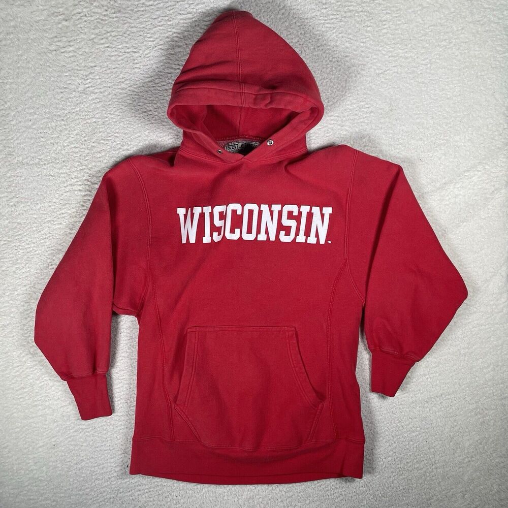 Steve & Barrys Badgers Hoodie Sweatshirt Mens XS Wisconsin NCAA Red